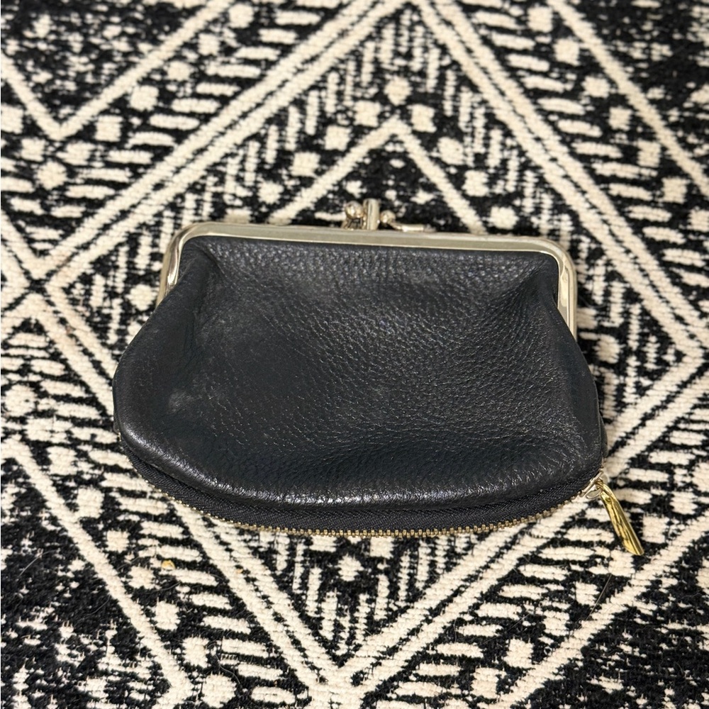 DKNY Black Leather Coin Purse